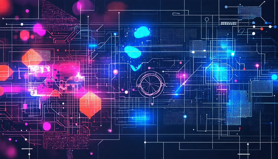 Diagram illustrating the integration of AI-driven threat detection and blockchain for secure transactions